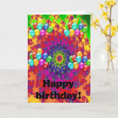 バルーン パーティー シャワー 誕生日 おめでとう アート カード (黄色い花)