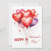 バルーン ブーケ 赤とピンクのハート シーズンカード (正面)