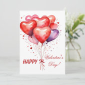 バルーン ブーケ 赤とピンクのハート シーズンカード (スタンド正面)