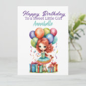 バルーン&プレゼントカード付き可愛い誕生日ガール (スタンド正面)