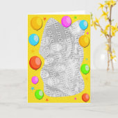 バルーン ボーダー カード (黄色い花)