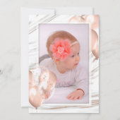 バルーン レター マーブル ローズ ゴールド 2歳の誕生日 招待状 (裏面)