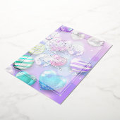 バルーン《写真》ぼけ味誕生日パーティー 箔招待状 (回転した状態)