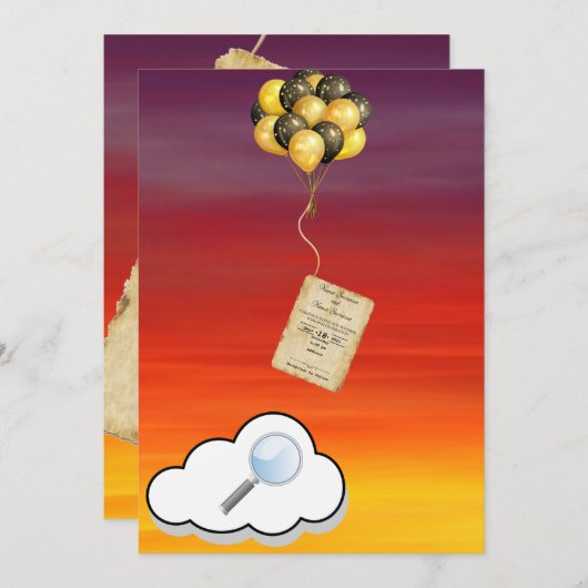 バルーン 招待状 (正面/裏面)