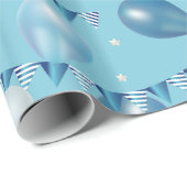 バルーン、星、ガーランド誕生日ラッピング紙 ラッピングペーパー (ロールコーナー)