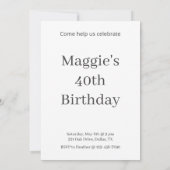 バルーン&紙吹雪オンクリーム誕生日 招待状 (裏面)