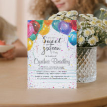 バルーン&紙吹雪Sweet sixteen誕生日パーティー