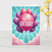 バルーン 誕生日カード カード (黄色い花)