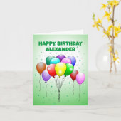 バルーン 誕生日カード カード (黄色い花)