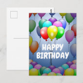 バルーン 誕生日カード ポストカード (正面/裏面)