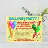 バルーン 誕生日パーティー招待状 モダン招待 招待状 (スタンド正面)