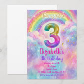 バルーン 誕生日 3歳の誕生日 招待状 (正面/裏面)