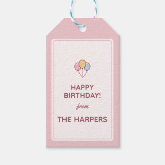 バルーン "Happy Birthday From" 名前ギフトタグ ギフトタグ