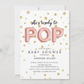 バルーン READY TO POP ガールズシャワー招待状 招待状 (正面)