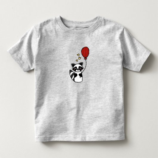 バルーンTシャツ付きアライグマ トドラーTシャツ (正面)