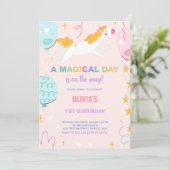 バルーンUnicorn誕生日招待状 招待状 (スタンド正面)