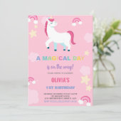 バルーンUnicorn誕生日招待状 招待状 (スタンド正面)