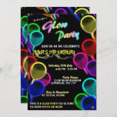 バルー白熱［赤熱］光を放つングローパーティの招待状 招待状 (正面/裏面)