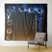 バル ミッツヴァーブルー フォトブース パーティー 背景 黒 タペストリー (インサイチュ(横))