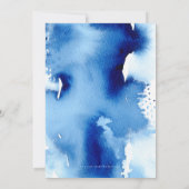 バル ミツバの招待状 手書きの青い水彩 招待状 (裏面)