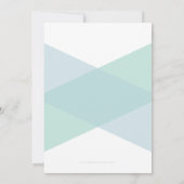 バル ミツバの招待状 手書き ネイビーブルー ミント 招待状 (裏面)