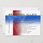 バル ミツバの赤と青（どんな色にも） 招待状 (正面)