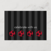 バル ミツバの赤と黒のサッカーボール 招待状 (正面)