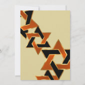 バル ミツバ  ゴールド オレンジ ブラック スター オブ デイビッド 招待状 (裏面)