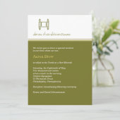 バル・ミツバ・トーラ・オリーブグリーン招待状 招待状 (スタンド正面)