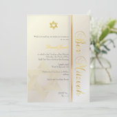バル・ミツバ/パール/ゴールド 招待状 (スタンド正面)