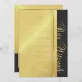 バル・ミツバ・ブラック・偽金 招待状 (正面/裏面)