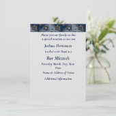 バル ミツバ  マゼル トヴ 青 灰色 ダビデの星 招待状 (スタンド正面)