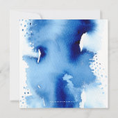 バル ミツヴァー ヘブライ語 手書き 水彩 ブルー 招待状 (裏面)