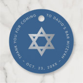 バル・ミツヴァ クラシック ブルー フェイク シルバー スター オブ デイビッド フェイバータグ (裏面)
