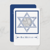 バル・ミツヴァ（スターダイヤモンド・エレガンス・フォトカード） 招待状 (正面/裏面)