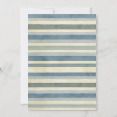 バル・ミツヴァ・ブルー・ホワイト・グレー・ストライプ・タルリット 招待状 (裏面)