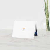 バル・ミツヴァ モダン ブルー アゲート ウォーターカラー スクリプト サンキューカード (裏面)