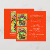 バル・ミツヴァ - 梨の園のハムサ 招待状 (正面/裏面)