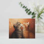 バレおもしろいンスキスをする子猫 ポストカード (スタンド正面)