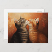 バレおもしろいンスキスをする子猫 ポストカード (正面/裏面)