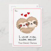 バレおもしろいンタインデーカ子供へード(スロスハート) シーズンポストカード (正面/裏面)