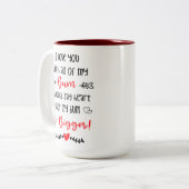 バレおもしろいンタイン大人、私はお尻であなたを愛している ツートーンマグカップ (正面左)