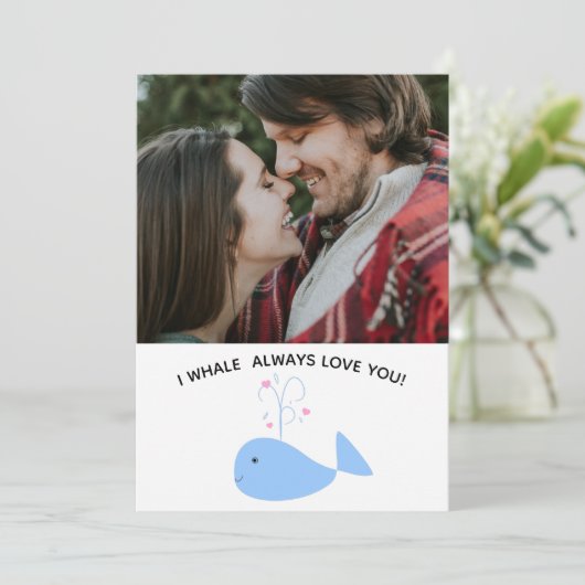 バレおもしろいンタイン・記念日の写真にクジラが恋しい シーズンカード (スタンド正面)