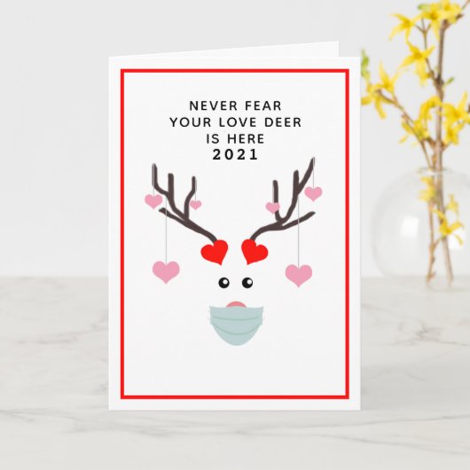 バレおもしろいンティンズ2021愛の鹿の詩の名前 カード (黄色い花)