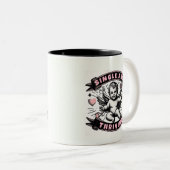 バレおもしろいンティン独身のグと盛り上がるキューピッド ツートーンマグカップ (正面右)