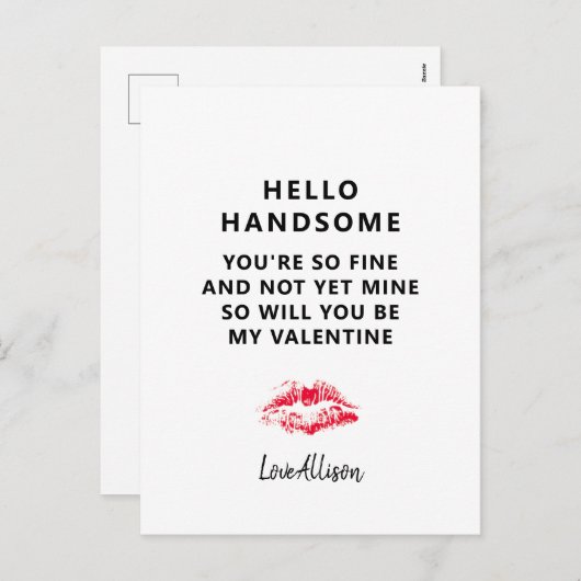 バレおもしろいンティーンズデイボーイフレンドパーソナライズされた詩 シーズンポストカード (正面/裏面)
