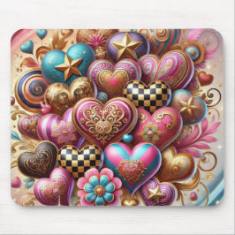 バレかわいらしンカラフル・デイハート マウスパッド