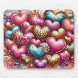 バレかわいらしンカラフル・デイハート マウスパッド