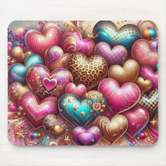 バレかわいらしンカラフル・デイハート マウスパッド (正面)