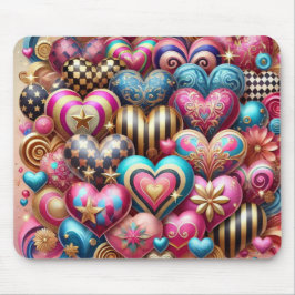 バレかわいらしンカラフル・デイハート マウスパッド